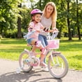thumbnail image 4 of Gymax Vélo pour Enfants 16 Pieds' avec Roues Stabilisatrices, Freins à Rétropédalage à Main, Selle et Guidon Ajustables, 4 of 10
