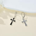 thumbnail image 3 of DOLIOX 925 Sterling Silver Cross Leverback Earrings for Women Jesus Earrings Crucifix Earrings for Men Christian Jewelry Gifts, 3 of 10