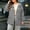 Gray hooded windproof jacket women a1, variant on Women's Long Sleeve Hooded Windproof Jacket Loose Solid Color Zip Up Trench Coat Outerwear with Pocket Casual Fall Winter Outfit, Gray 2XL