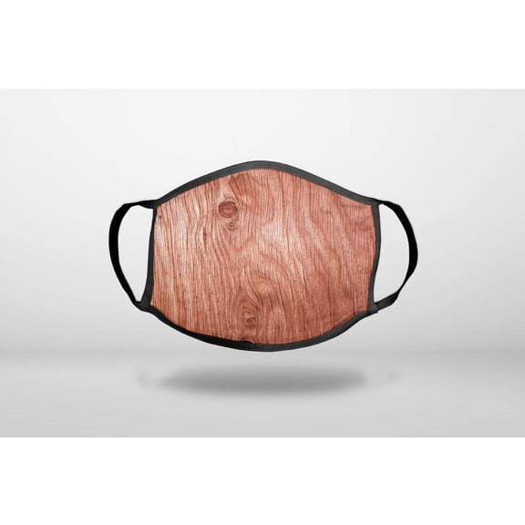 Orange Weathered Wood Grain Print - 3-Ply Reusable Soft Cloth Face Covering, Unisex, Cotton Inner Layer