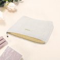 thumbnail image 3 of Unique Bargains 1 Pc Portable Embossment Rose Makeup Bag Polyester Beige Large, 3 of 5