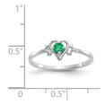 thumbnail image 3 of 14K White Gold Ring Band Themed (05) May Emerald Green, Size 9, 3 of 5