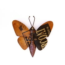 De Kulture Works Handcrafted Recycled Iron Butterfly Wall Mount Decorative Collectible Figurine Showpiece, Beautify Home Office| Ideal for Holiday New Year Party Decoration, 10x1x10 (LWH) Inches