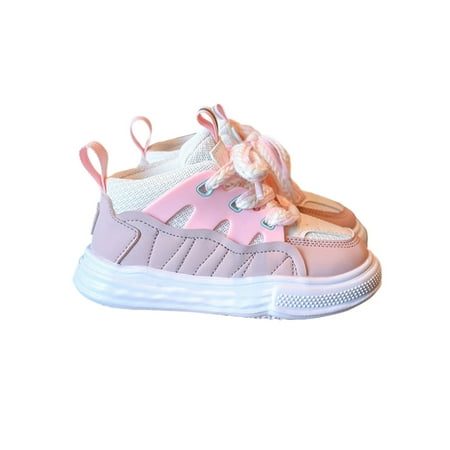

SIMANLAN Boys Skate Shoes Non-slip Casual Sneakers Platform Skateboard Shoe Running Breathable Sneaker Walking Lace Up Pink 10C