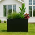 thumbnail image 5 of Kozyard 40”Lx12”Wx30”H Metal Planter Tall Rectangular Planter Durable All-Weather with Drainage Holes Removable Grow Liner Modern Décor for Indoor Outdoor Plants Flowers Shrubs, 5 of 7