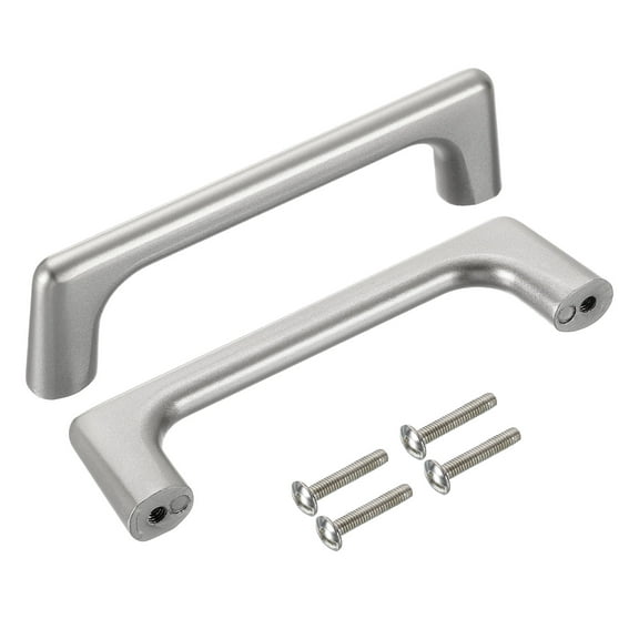 Uxcell Cabinet Pulls, 6Pcs 4 inch Aluminum Alloy Drawer Handles, Furniture Kitchen Hardware Handle for Door Wardrobe Cupboard Brushed Nickel