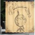 thumbnail image 4 of Ambesonne Retro Shower Curtain, Adventure Words, 69"Wx84"L, Sand Brown Black, 4 of 5