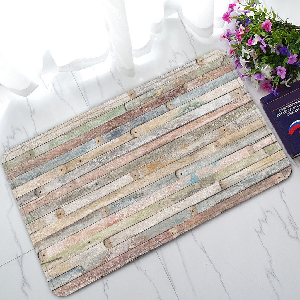 ZKGK Rustic Old Barn Wood NonSlip Doormat Indoor/Outdoor/Bathroom