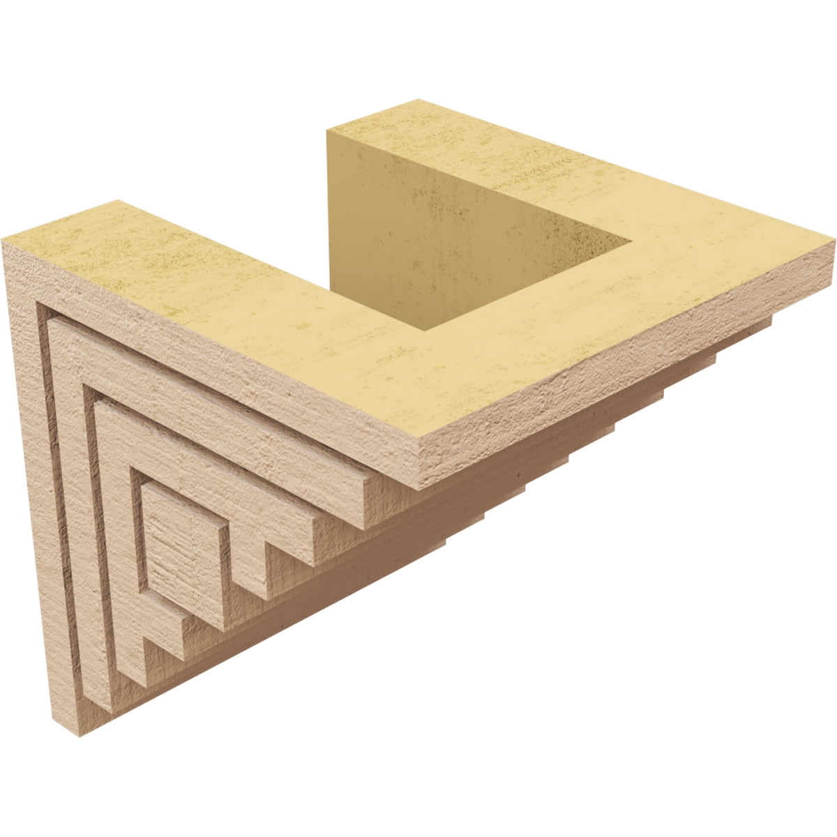 4"W x 4"D x 4"H Wide Landon Rough Cedar Woodgrain TimberThane Corbel, Primed Tan
