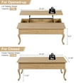 thumbnail image 3 of Wirrytor Lift Top Coffee Table with Storage, Mid Century Modern Center Table with Hidden Compartment, Solid Wood Square Coffee Table for Small Spaces, Farmhouse Style Oak Finish Lift Top Table, 3 of 10