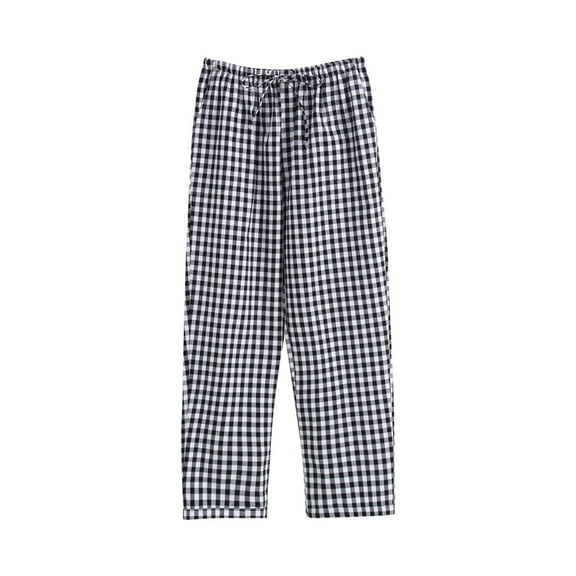 successthop Plaid Pajama Pant Men Plus Size Pants with Pockets Elastic Waist Trousers Drawstring Lightweight Loungewear