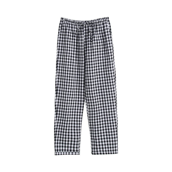Amzcrzy Men Pajama Pants Trendy Plaid Loungewear Pants Elastic Waist Baggy Casual Pants Lightweight Comfy Straight Leg Pants Drawstring Cotton Sleepwear with Pockets