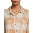 thumbnail image 4 of Time and Tru Women's Plaid Button Down Shirt, 4 of 5