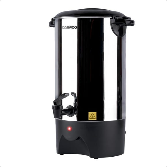DAEWOO Cafetera eléctrica DCP-6L-40 con cap. 6L de acero inoxidable, tapa con asas y dispensador antigoteo con potencia de 1000W