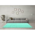 thumbnail image 3 of Ahgly Company Machine Washable Indoor Rectangle Solid Turquoise Blue Modern Area Rugs, 7' x 9', 3 of 4