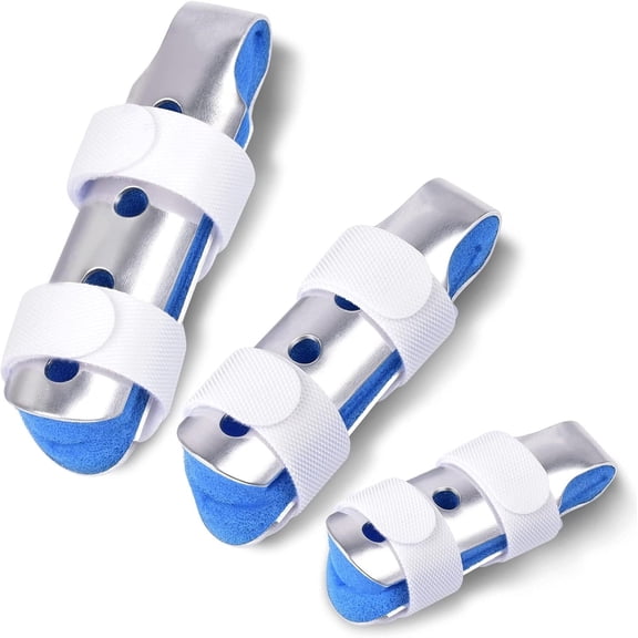 LQQBOX Finger Splint, 3 PCS Finger Support Brace Finger Stabilizer for Broken Fingers Straightening Arthritis Knuckle Immobilization, Blue