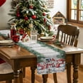 thumbnail image 4 of Winter Christmas Snowman Pine Berry Table Runner 18x72in Non-Slip Cotton Linen Table Runners, Green White Red Dresser Scarves TableRunner for Dinner Kitchen Dining Wedding Party, 4 of 9
