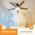 thumbnail image 5 of Craftian 52-inch Ceiling Fan with Light and Remote Control, Modern Downrod Mount Ceiling Fan with 6-Speed,5 Fan Blades - Black & Walnut, 5 of 8