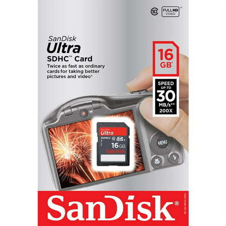 SanDisk Ultra 16GB SDHC Class 10/UHS-1 Flash Memory Card Speed Up To 30MB/s-  SDSDU-016G-U46 (Label May Change) 