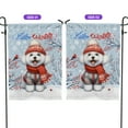 thumbnail image 2 of Hello Winter Bichon Frise Smiling in Red Scarf Hat Welcome Christmas Garden Flag 12x18in Double Sided Bichons Dog Lovers Gifts Idea Outdoor Decor - 00017, 2 of 5