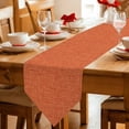 thumbnail image 2 of Burnt Orange Table Runner Linen Burlap Table Runner 72 Inches Long Rustic Farmhouse Solid Color Fall Dresser Scarves for Kitchen Island Coffee Dining Room Party Wedding Holiday Decoration 14"x72", 2 of 8