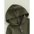 thumbnail image 6 of FEORJGP Toddler Boys Girls 2Pcs Solid Basic Outfits 3M 6M 12M 18M 2T 3T Infant Baby Long Sleeve Hoodies Pullovers Button Front Sweatshirts Tops and Trhion Casual Warm Clothes for Spring Fall, 6 of 7