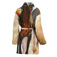 thumbnail image 2 of Running Horses Painting Women Bathrobe One Size Univeral Fits, Horse Lover Fashion Lightweight Plush Fleece Long Robe For Women, 2 of 3