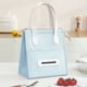 thumbnail image 5 of Bolsa térmica para almuerzo de gran capacidad, impermeable y resistente al agua | Lonchera térmica de poliéster con correa extensible para oficina, trabajo, escuela y viajes | Beige, azul, ver, 5 of 5