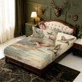 thumbnail image 4 of Manfei Watercolor Mallard Duck Fitted Sheet Queen,Farmhouse Bird Bedding,3pcs,1 Fitted Sheet and 2 Pillowcases, 4 of 6