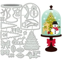 Christmas Glass Dome Theme Cutting Dies Snowman Christmas Tree Carbon Steel Embossing Tool Die Cuts Metal Templates for DIY Scrapbooking Photo Album Decorative Embossing