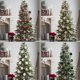 thumbnail image 1 of Juego de pelota navideña - 24 adornos de plástico en beige, rojo, caqui, verde - árbol navideño de 6 cm y decoraciones para fiestas, 1 of 6