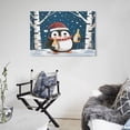 thumbnail image 5 of Canvas Prints Happy Penguin Merry Christmas Cute Artwork Print Painting Winter Holiday Decor&nbsp; Bathroom Wall Art 16x24inch Nursery Living Room Décor Framed Ready to Hang, 5 of 8