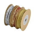thumbnail image 1 of FELTECHELECTR 3 rollos de cinta decorativa navideña de colores contrastantes, cintas acanaladas de poliéster, cuerda para envolver regalos, suministros de embalaje para fiestas (colores variados), 1 of 6