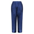 thumbnail image 6 of Women's cotton and linen long pants, stretch high-waisted straight leg casual pants, pants, 6 of 9