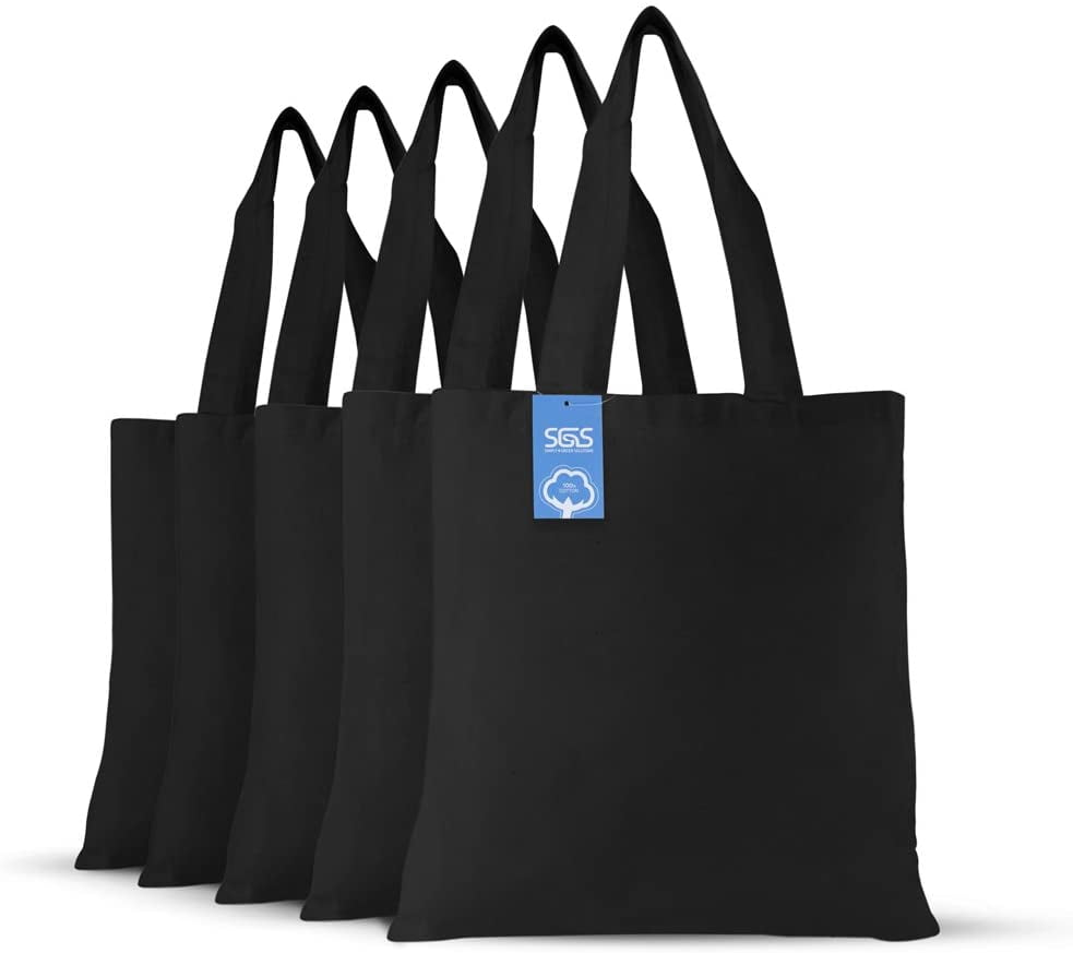 MED 10 BLACK SHOPPING BAGS ECO FRIENDLY REUSABLE RECYCLABLE GIFT PROMO BAG 