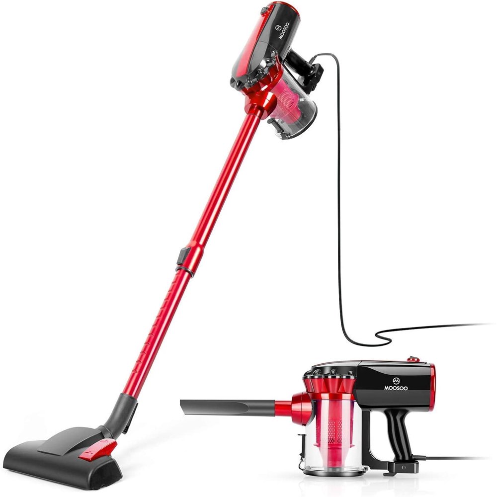 MOOSOO Lightweight Corded Vacuum Cleaner 2 in 1 Stick Vacuum, D600