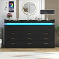 thumbnail image 6 of ChVans 12 Drawer Dresser with LED Lights and Charging Station, 70" Wide wood Chest of Drawers and Metal Handles, 45.7" Tall drawers dresser for bedroom, Living Room, Entryway, Hallway, 6 of 8