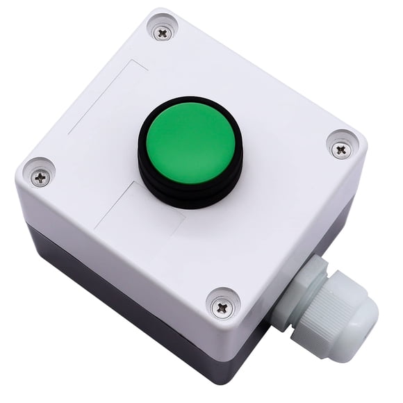 mxuteuk Momentary Push Button Switch Station Box Exit Button Switch ABS Weatherproof for Automatic Gate Openers One Button Exterior Opener LA36-11BN-