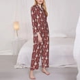 thumbnail image 3 of Yiaed Autumn Scarecrow Harvest Joy Print Pajamas Women's Long Sleeve Sleepwear Soft Button Down Loungewear Pjs Lounge Set Nightwear Womens Pajama Pants-Small, 3 of 7