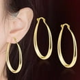 thumbnail image 3 of Laonim Gold Large Hoop Earrings, 3 of 8