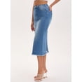 thumbnail image 2 of DARING DIVA Women's Long Denim Split Back Pockets Maxi Jean Skirts Small Blue, 2 of 7