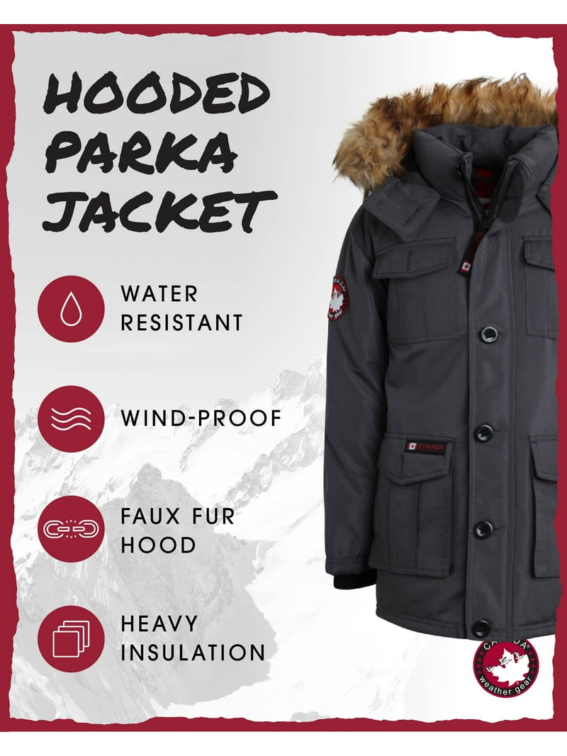 CANADA WEATHER GEAR Boys' Winter Jacket - Heavyweight Teflon
