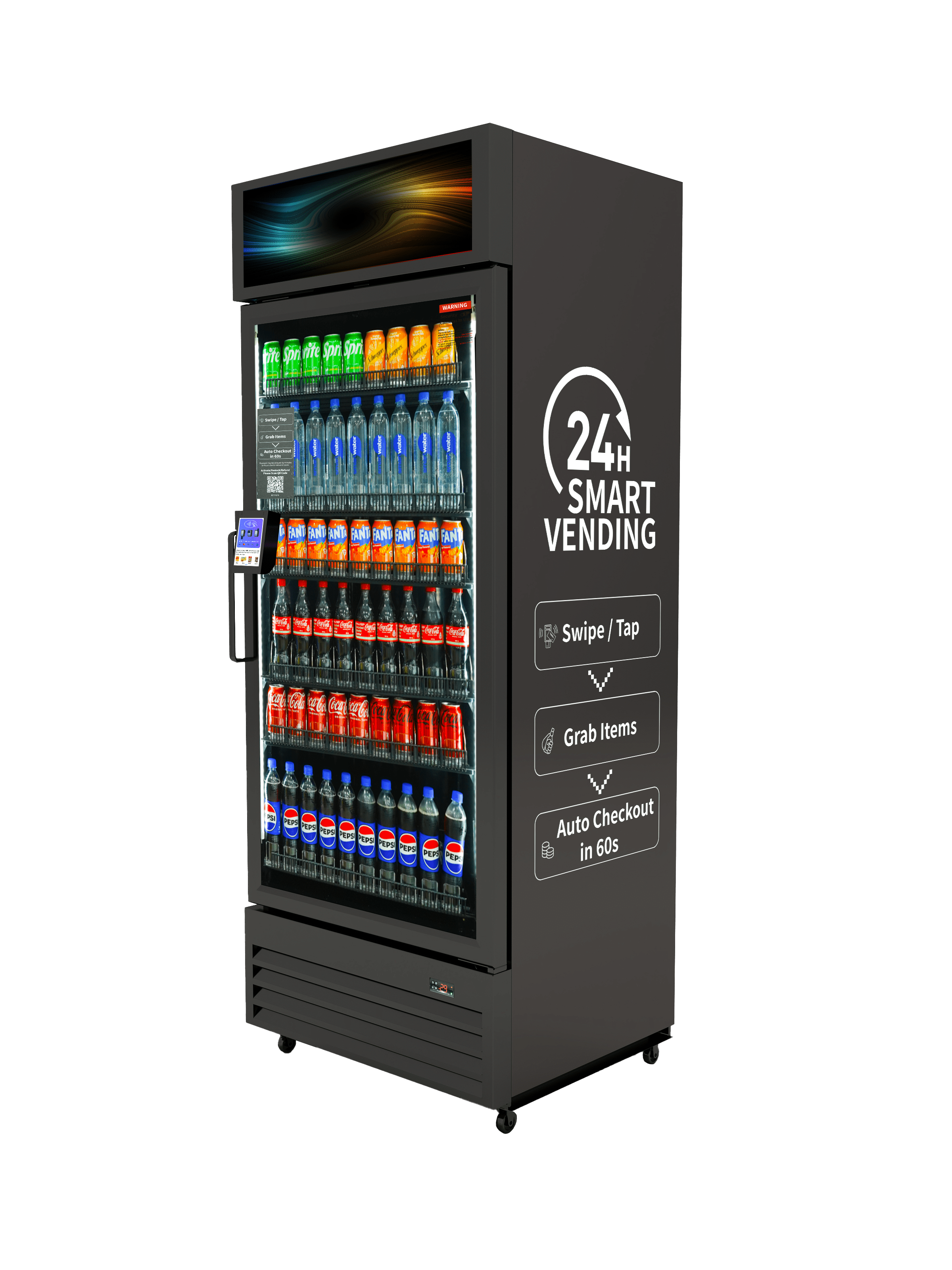 Smart Frozen Food Vending Machine, MAX 620S , Dual-Zone, POS/NFC for Stores/Gyms