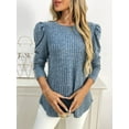 thumbnail image 7 of Dxzfnsa Womens Long Sleeve Shirts Fall Fashion Tops 2025 Crewneck Dressy Sweaters Tunic Winter Clothes Casual Outfits Pullover, 7 of 7