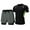 Gray + Green, variant on XBASW Mens Swim Short Swimsuit 2 Piece Sets Summer Sun Protection T Shirts and Swim Trunks with Pockets Quick Dry Beach Outfits M-4XL