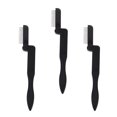 thumbnail image 1 of 3pcs Folding Eyelash Brush Comb Mini Eyebrow Eyelash Comb Makeup Tools (Black), 1 of 7
