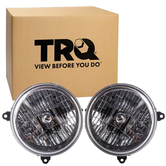 TRQ Headlight Assembly Set CH2502146 CH2503146 Fits 2003-2004 Jeep Liberty