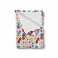 thumbnail image 2 of Floral Soft Flannel Fleece Blanket, Colorful Floral Arrangement with Smiling Faces Dots and Circles Abstract Composition, Cozy Plush for Indoor and Outdoor Use, 50" x 70", Multicolor, by Ambesonne, 2 of 6