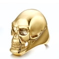 thumbnail image 5 of Men's Calvarium Skull Head Ring Gothic Male 14K Yellow Gold Biker Ring Motorcycle Band Jewellery, 5 of 6