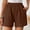 Coffee, variant on Womens Wine Gingham Wide Leg Bermuda Shorts High Waist Elastic Stretch Casual Knee Length Summer Bottoms with Pockets,Size XL